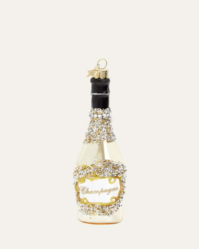 Golden Champagne Christmas Ornament